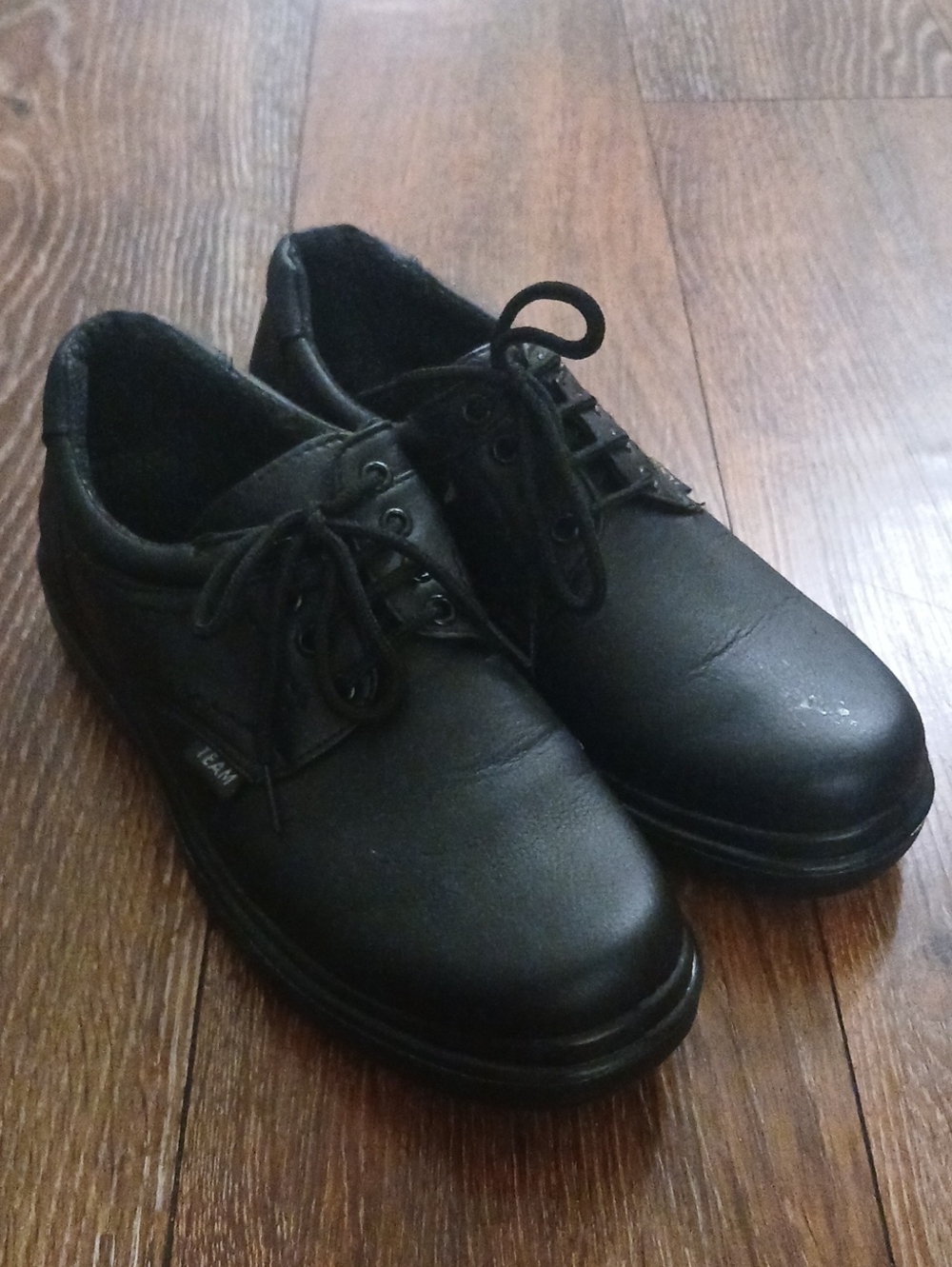 Men's Black Lace-Up Oxford Work Shoes